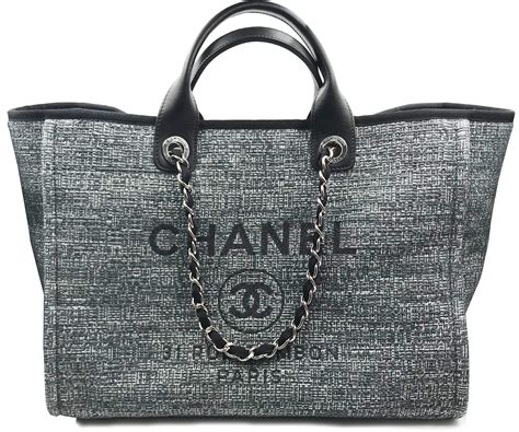 chanel deauville tote small black|chanel canvas large deauville tote.